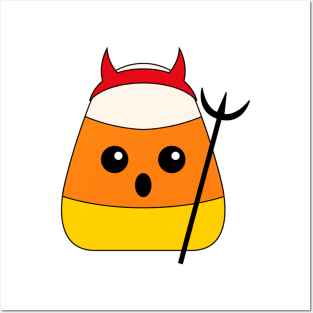 Devil Candy Corn Costume Halloween Puns Are So Corny Posters and Art